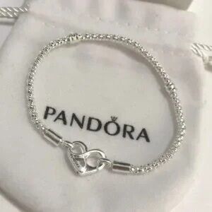 Pandora Moments Studded Chain Bracelet Size 7.5 Wrist Size 6.7 in